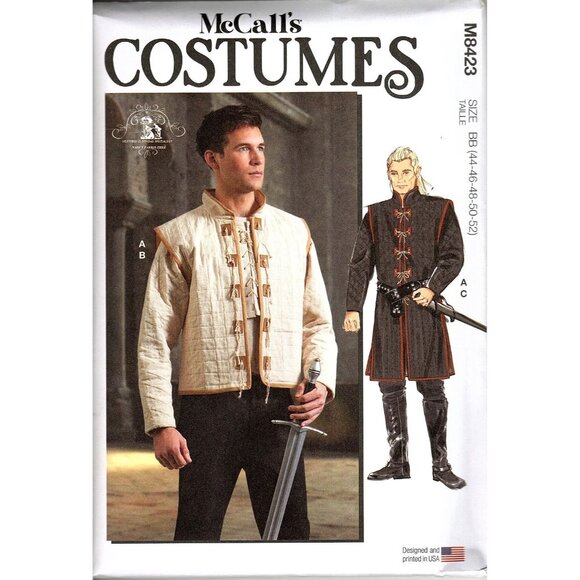 McCall's M8423 Mens 44 to 52 Medieval Historical Costumes Uncut Sewing Pattern - Picture 1 of 2